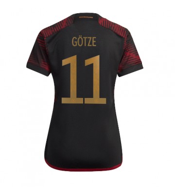 Maillot de foot Allemagne Mario Gotze #11 Extérieur Femmes Monde 2022 Manches Courte
